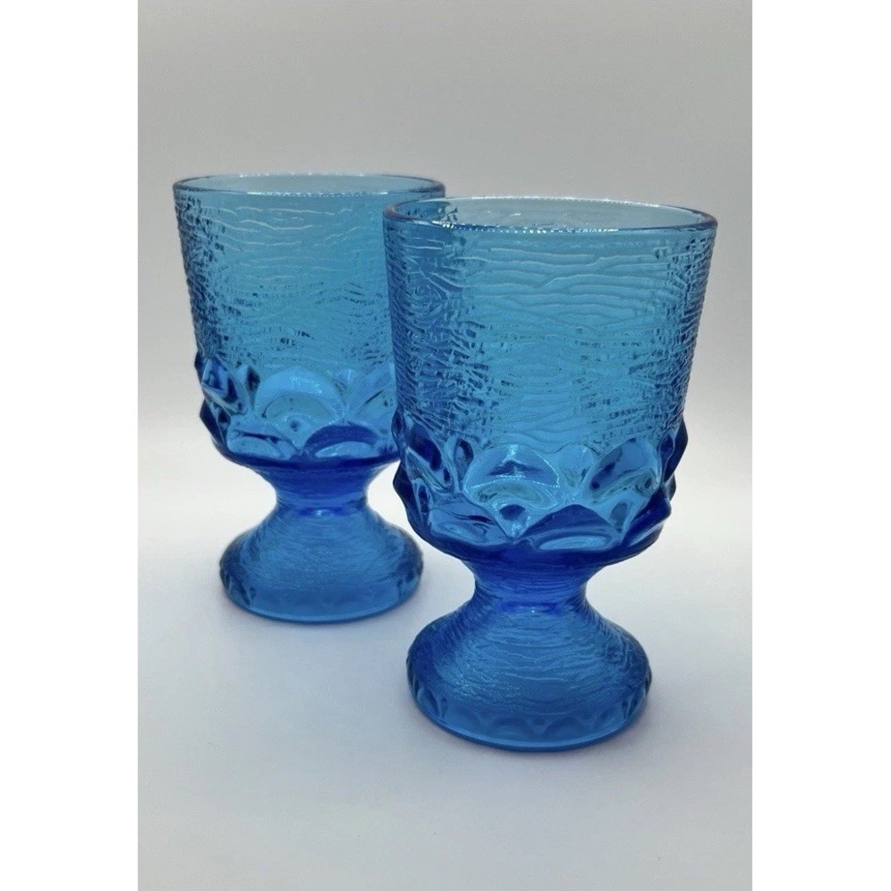 Brockway Glass goblets from the Monterey Blue collection 2